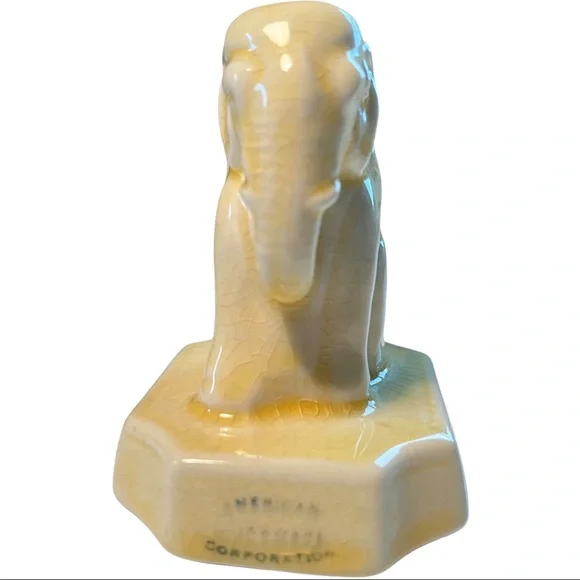 Vtg American Chinaware Corporation Ceramic Yellow Elephant Ohio USA Pottery 3.5” - Picture 2 of 9